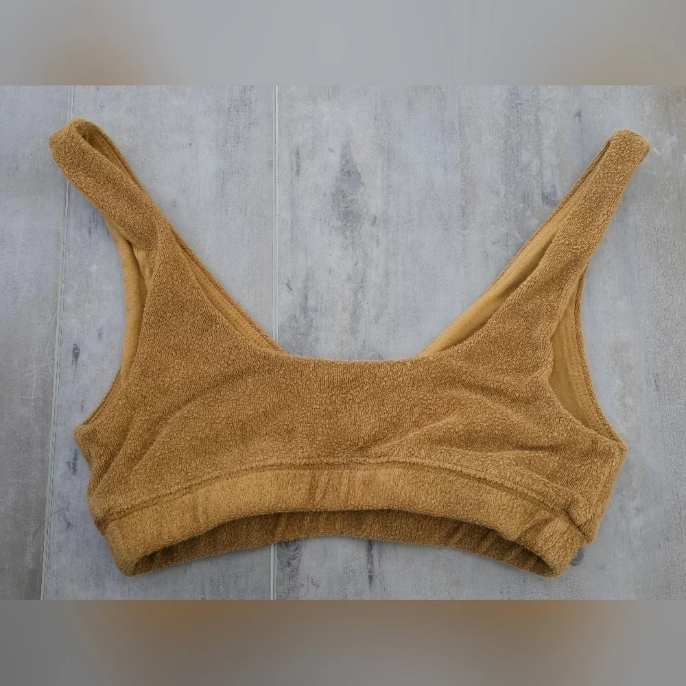 Offline by Aerie Beige Terrycloth Bralette